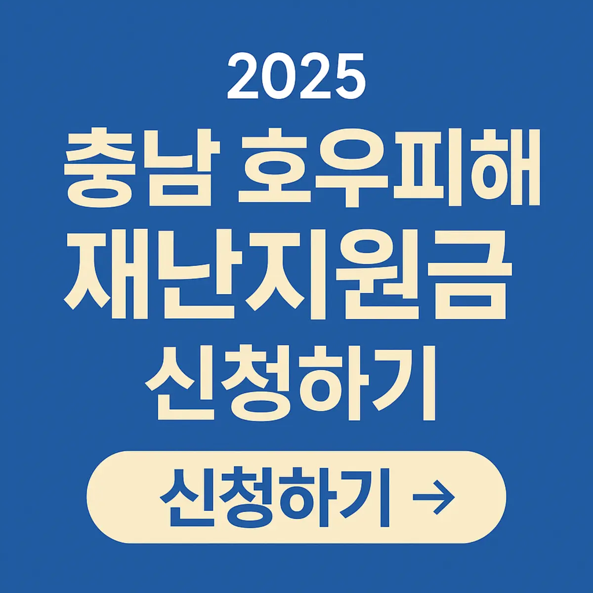 2025 충남 집중호우 피해자 대상 재난지원금 신청