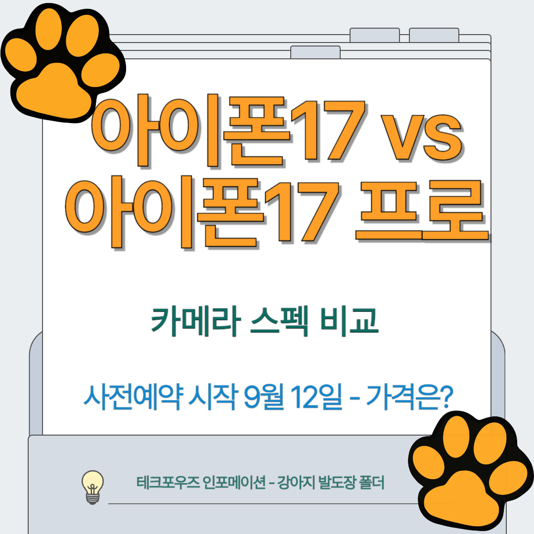아이폰17 프로와 아이폰17 카메라 차이